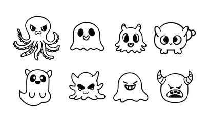 Cute cartoon monsters and creatures in various expressions and shapes © Vooglo.com