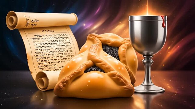 Passover Seder with Matzah and Kiddush Cup.