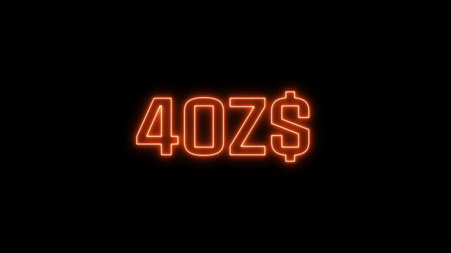 Animated Number Counting from 0 to 300 Zimbabwean Dollars Smooth Digital Currency Counter.