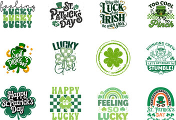 Obraz premium St Patrick’s Day Typography Bundle – Lucky Irish Quote Vector Set