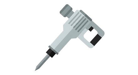 White Electric Drill on White Background.