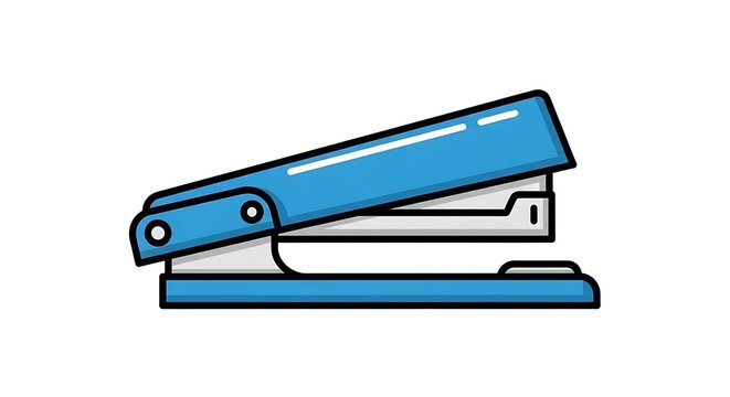 Blue Stapler Office Stationery Illustration.