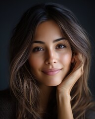 Fototapeta premium Natural Beauty Portrait of Smiling Woman with Healthy Skin