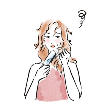 おしゃれな日本人女性ヘアケア広告素材
