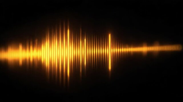 Sound Wave Illustration: An animated representation of sound waves pulsates with vibrant energy, illuminating the essence of audio frequency, the waves dance across a dark void. 