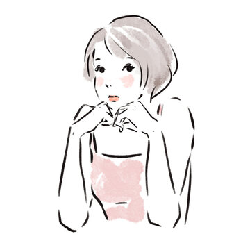 おしゃれな日本人女性広告素材
