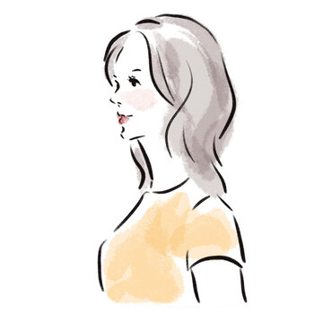 おしゃれな日本人女性広告素材