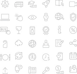 Fototapeta premium Contact line editable icon set. Including phone, email, address, form, connection, support, chat, message, call and communication. . outline icons,editable &nbsp;Vector illustration.