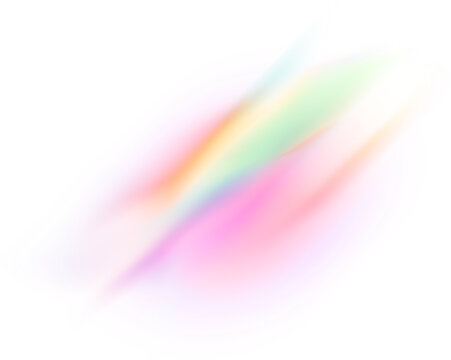 Vibrant rainbow diagonal prism streak with spectral light refraction