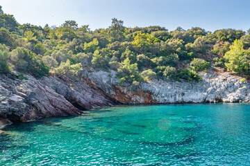 Fototapeta premium Turkey coastline landscape with beautiful clear water