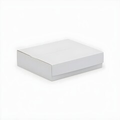 white cardboard box on white background