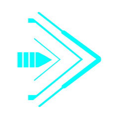 Blue Arrow Pointer Icon.