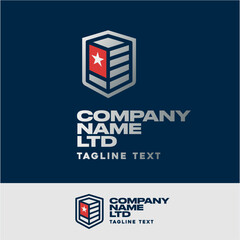 Fototapeta premium Modern Corporate Shield Logo Design – Security Technology Brand Identity