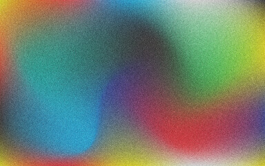 Obraz premium Colorful abstract rainbow gradient background with soft blur, grainy noise texture, vibrant fluid waves and modern neon spectrum digital wallpaper