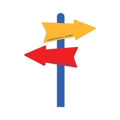 colorful directional sign with arrows