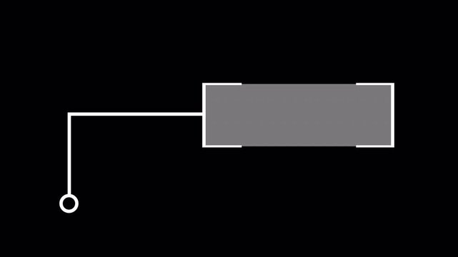 HUD callout pointer line with square label box corner brackets frame filled panel and circle marker on transparent background white outline interface element for text annotation information display