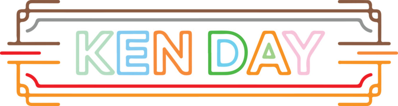 colorful neon text graphic design element with ken day phrase