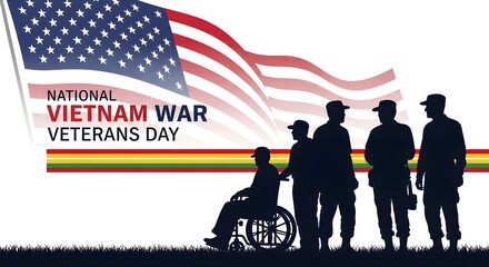 Fototapeta premium national vietnam war Veterans day poster. Honoring All Who Served