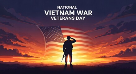 Naklejka premium National Vietnam War Veterans Day for all veterans and their families