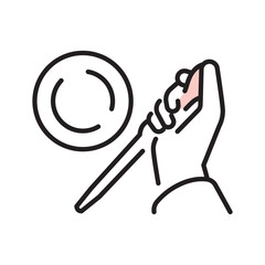 シンプル　イラスト　温かい飲み物で体を温める女性のイメージ ベクターイラスト