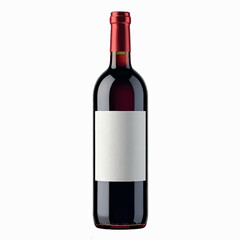 Wine botte mock up place on white background. Product, alcohol, beverage and advertisement concept. 3D Rendering. Relistic red wine bottle mockup isolated on white background.