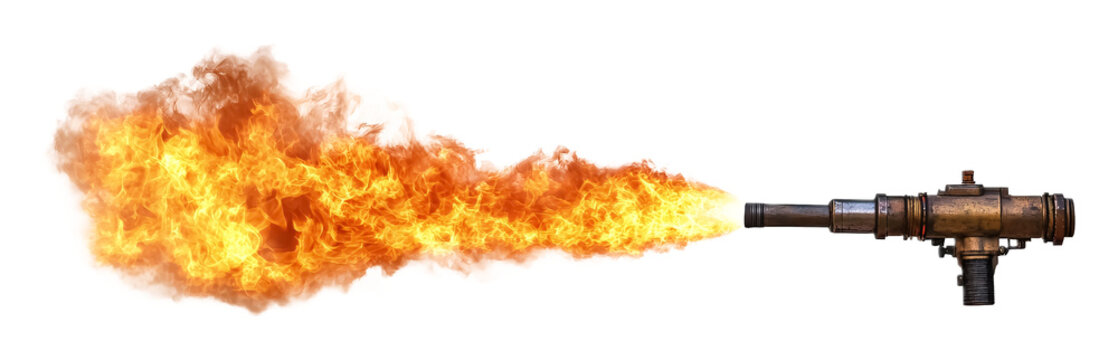 Flame Thrower - Tactical Flame Thrower Isolated on White Background