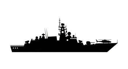 Military Naval Warship Silhouette Profile. © Bintang