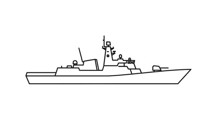 Military Naval Warship Vessel Illustration. © Agus