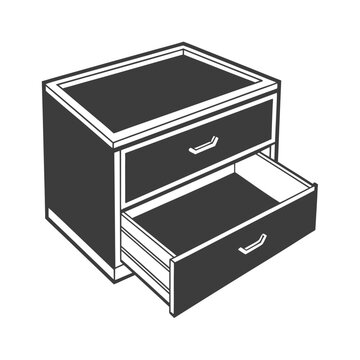 Vector illustration of a nightstand with two drawers