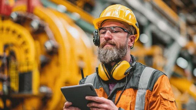 Industry Professional at Work: An industry professional meticulously inspects equipment, engrossed in their work, highlighting expertise and precision.