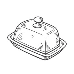 Obraz premium Vector butter dish icon