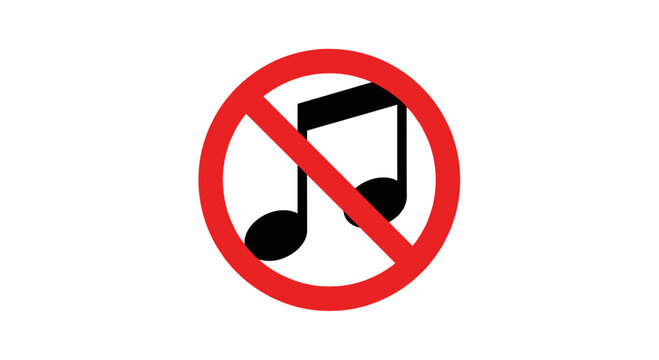 No Music Sign: A Universal Symbol for Silence and Restricted Audio.