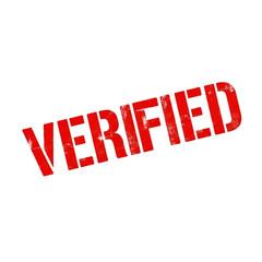 Red Verified Stamp on White Background