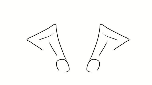 Fins, sports. Contour drawing, silhouett animation. Continuous line. Isolated on white. Video 4k object illustration self-drawing. Object construction. Minimalist continuous line drawing silhouette on