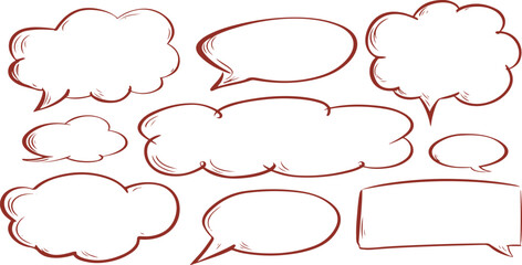 Obraz premium Collection of hand drawn comic style speech bubbles