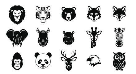 Black and White Animal Faces Collection. © Julian Vance