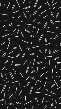 Abstract black background with striking white consonant symbols and geometric forms.