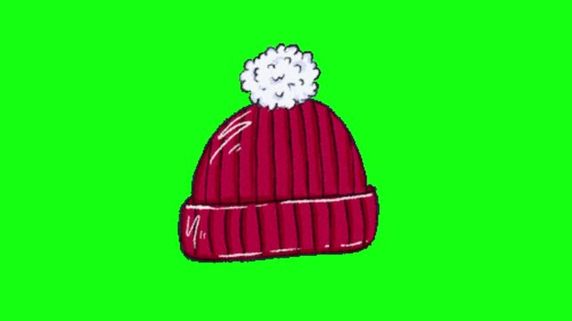 red hat animation on green screen