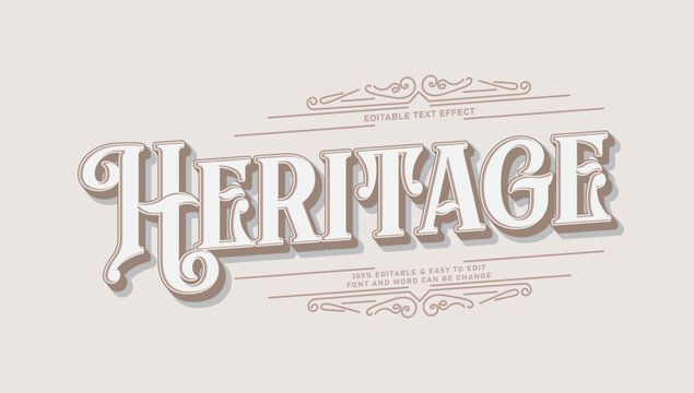 Vintage Heritage Editable Text Effect with Victorian Ornament Style