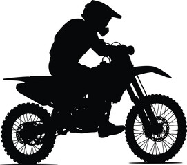 Naklejka premium Motocross Dirt Bike Rider Silhouette Collection for Extreme Sports Design