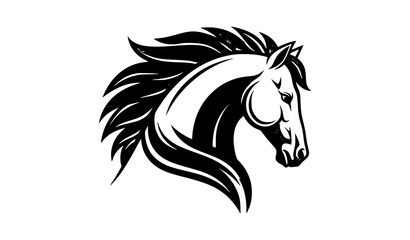 Stylized stallion horse profile vector illustration – modern equestrian logo design © Boloram
