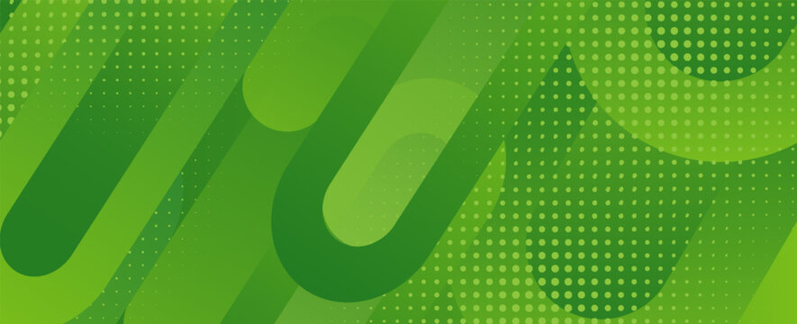 Modern green and yellow abstract horizontal banner background with glowing geometric lines.Suitable for covers, brochures, presentations, flyers. vector illustration