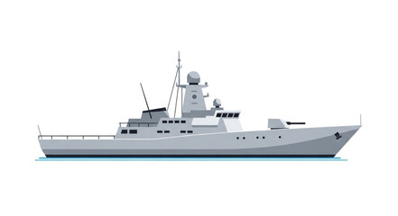 Modern Naval Warship Side View. © Pocong