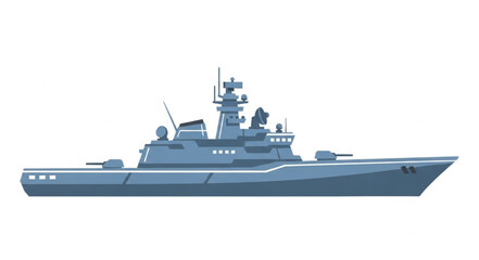 Modern Naval Warship Side View. © Pocong