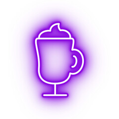 Obraz premium Neon Purple Coffee Cup Icon.