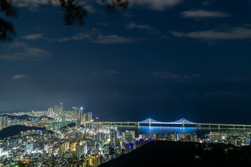 Obraz premium night view of the busan korea