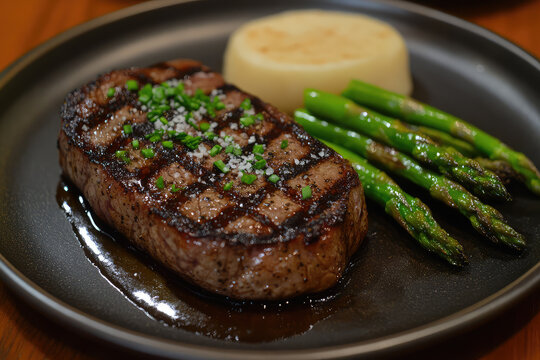 grilled steak with vegetables