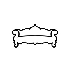Ornate Antique Sofa Line Art Illustration