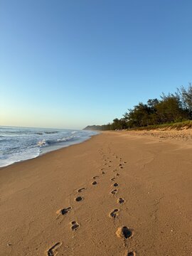 footprints on the beach