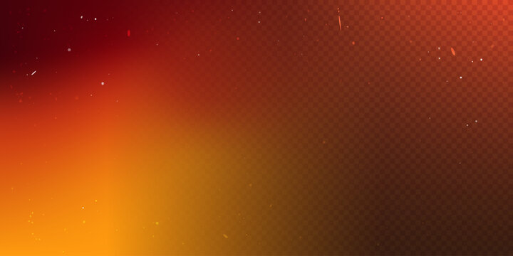 Film lens effect on black transparent background. Camera leak filter with light overlay effect, lens flare bokeh png bg with grain gritty noice texture. Burn red and orange gradient glow.	